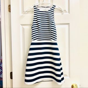 Navy Blue and White Striped Abercrombie Dress